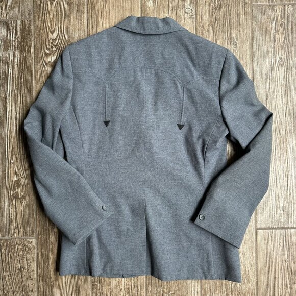Western Circle S Gray Blazer Jacket Ranch Vintage - Picture 6 of 7